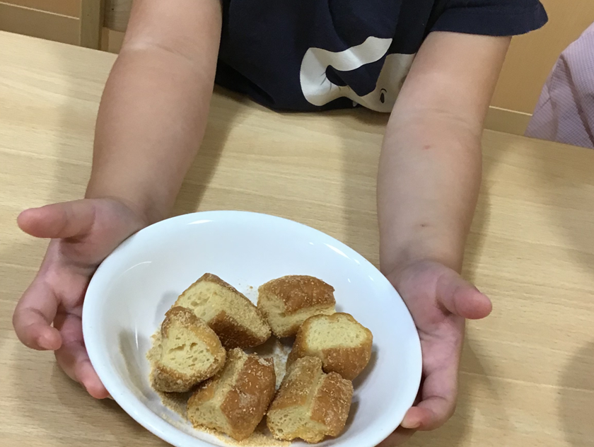 ⁂【食育】きなこ揚げパンを作ろう！