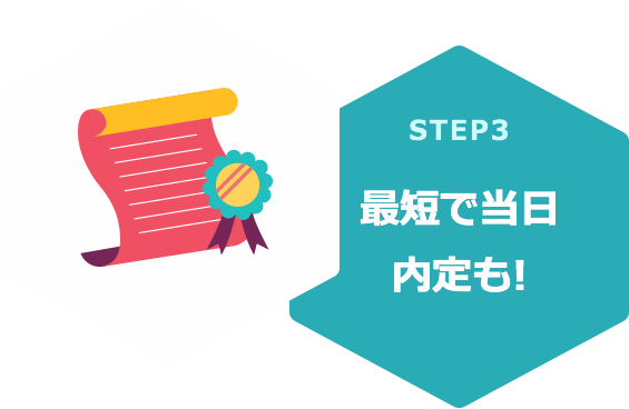 STEP3 最短で当日内定も！